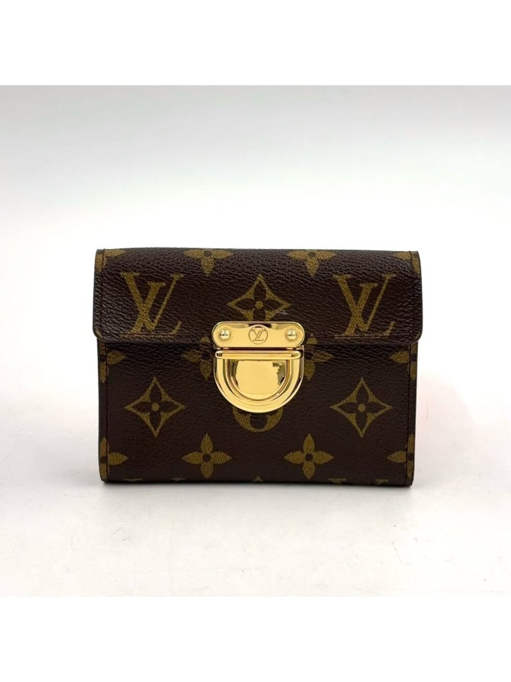 Louis Vuitton Portefeuille Koala Monogram Leather Brown Trifold Wallet Gold